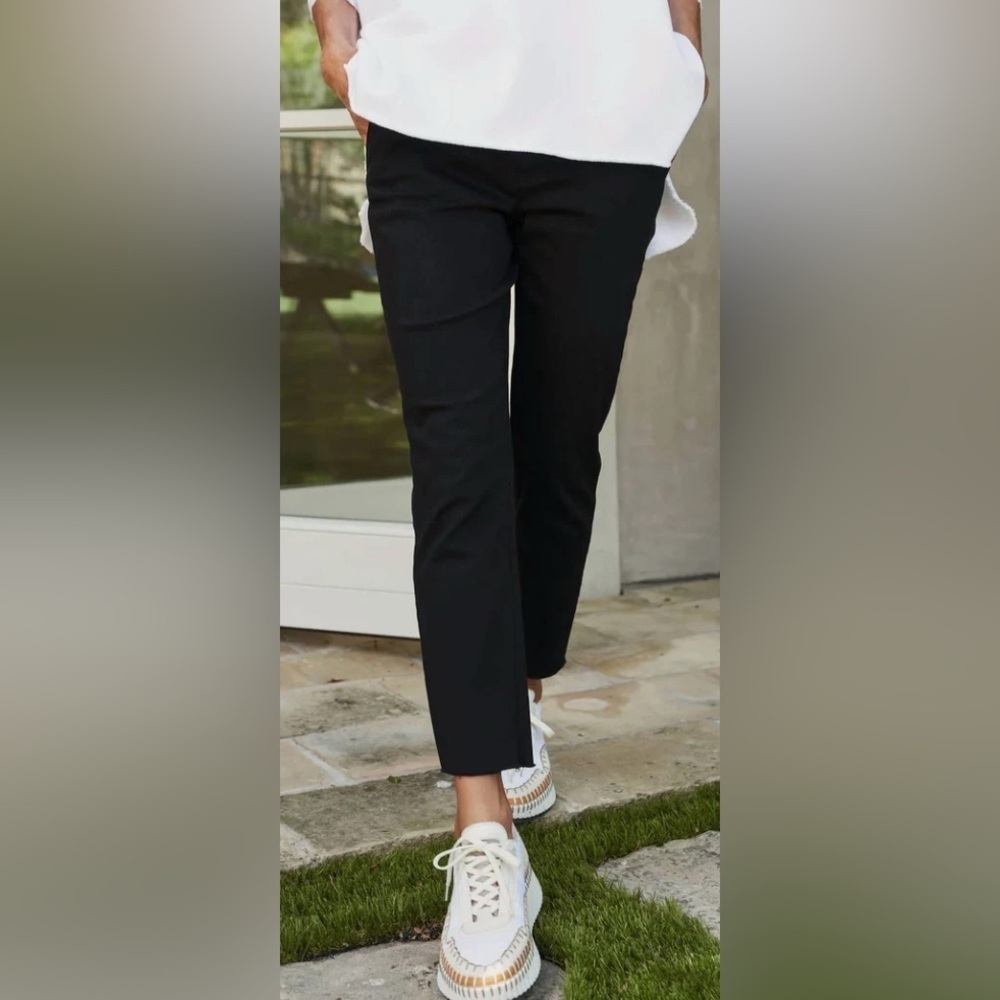 Frank & Eileen Wicklow Performance Cropped Denim Black Size 6